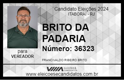 Candidato BRITO DA PADARIA 2024 - ITABORAÍ - Eleições