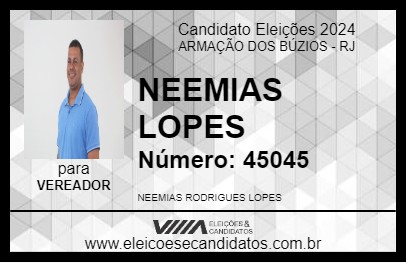 Candidato NEEMIAS LOPES 2024 - ARMAÇÃO DOS BÚZIOS - Eleições