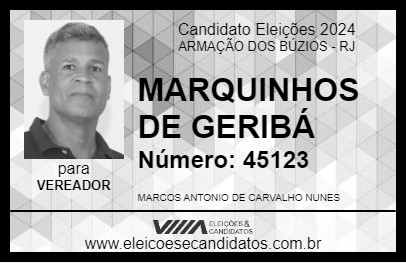 Candidato MARQUINHOS DE GERIBÁ 2024 - ARMAÇÃO DOS BÚZIOS - Eleições