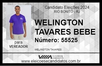 Candidato WELINGTON TAVARES BEBE 2024 - RIO BONITO - Eleições