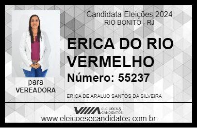 Candidato ERICA DO RIO VERMELHO 2024 - RIO BONITO - Eleições