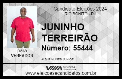 Candidato JUNINHO TERREIRÃO 2024 - RIO BONITO - Eleições