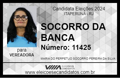 Candidato SOCORRO DA BANCA 2024 - ITAPERUNA - Eleições