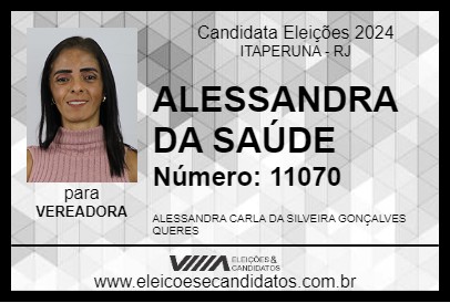 Candidato ALESSANDRA DA SAÚDE 2024 - ITAPERUNA - Eleições