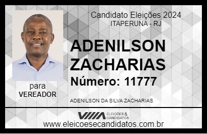 Candidato ADENILSON ZACHARIAS 2024 - ITAPERUNA - Eleições