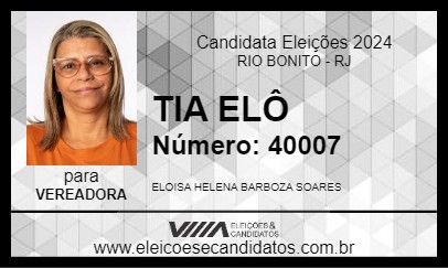 Candidato TIA ELÔ 2024 - RIO BONITO - Eleições