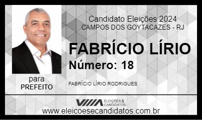 Candidato FABRÍCIO LÍRIO 2024 - CAMPOS DOS GOYTACAZES - Eleições