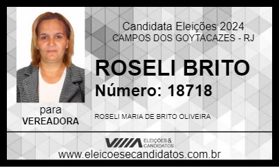 Candidato ROSELI BRITO 2024 - CAMPOS DOS GOYTACAZES - Eleições