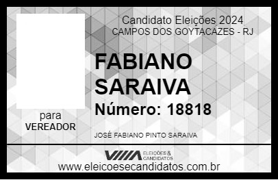 Candidato FABIANO SARAIVA 2024 - CAMPOS DOS GOYTACAZES - Eleições