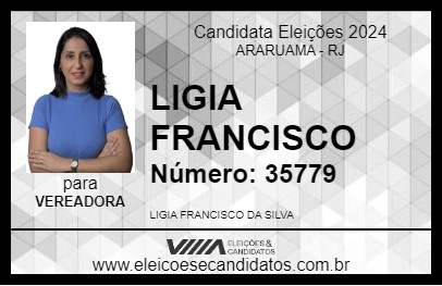 Candidato LIGIA FRANCISCO 2024 - ARARUAMA - Eleições