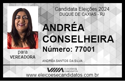 Candidato ANDRÉA CONSELHEIRA 2024 - DUQUE DE CAXIAS - Eleições