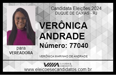 Candidato VERÔNICA ANDRADE 2024 - DUQUE DE CAXIAS - Eleições