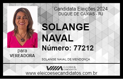 Candidato SOLANGE NAVAL 2024 - DUQUE DE CAXIAS - Eleições