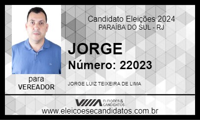 Candidato JORGE 2024 - PARAÍBA DO SUL - Eleições