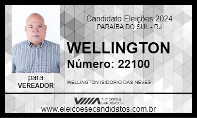 Candidato WELLINGTON 2024 - PARAÍBA DO SUL - Eleições