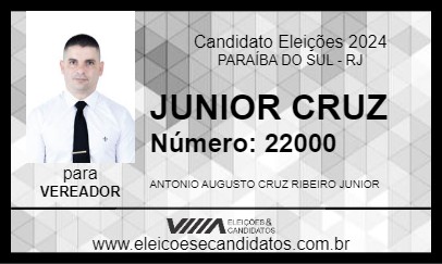 Candidato JUNIOR CRUZ 2024 - PARAÍBA DO SUL - Eleições