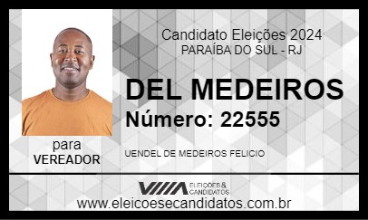 Candidato DEL MEDEIROS 2024 - PARAÍBA DO SUL - Eleições