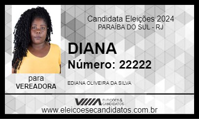 Candidato DIANA 2024 - PARAÍBA DO SUL - Eleições