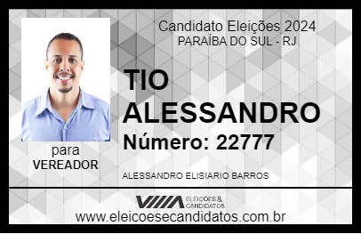 Candidato TIO ALESSANDRO 2024 - PARAÍBA DO SUL - Eleições