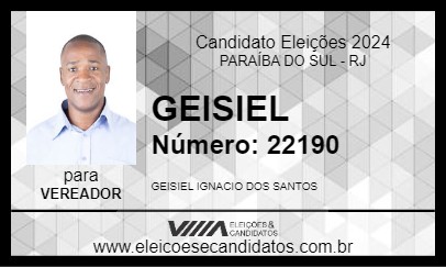 Candidato GEISIEL 2024 - PARAÍBA DO SUL - Eleições