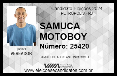 Candidato SAMUCA MOTOBOY 2024 - PETRÓPOLIS - Eleições