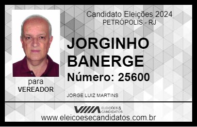 Candidato JORGINHO BANERGE 2024 - PETRÓPOLIS - Eleições