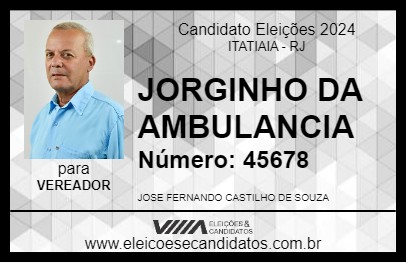 Candidato JORGINHO DA AMBULANCIA 2024 - ITATIAIA - Eleições