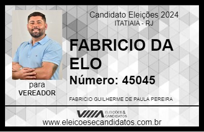 Candidato FABRICIO DA ELO 2024 - ITATIAIA - Eleições