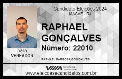 Candidato RAPHAEL GONÇALVES 2024 - MACAÉ - Eleições