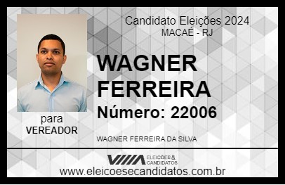 Candidato WAGNER FERREIRA 2024 - MACAÉ - Eleições