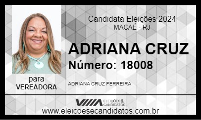 Candidato ADRIANA CRUZ 2024 - MACAÉ - Eleições