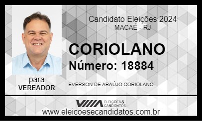 Candidato CORIOLANO 2024 - MACAÉ - Eleições