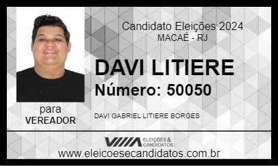 Candidato DAVI LITIERE 2024 - MACAÉ - Eleições