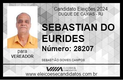 Candidato SEBASTIAN DO EURIDES 2024 - DUQUE DE CAXIAS - Eleições