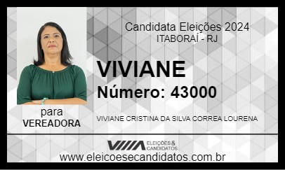 Candidato VIVIANE LOURENA 2024 - ITABORAÍ - Eleições