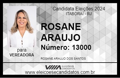 Candidato ROSANE ARAUJO 2024 - ITABORAÍ - Eleições