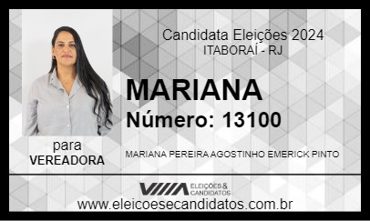 Candidato MARIANA 2024 - ITABORAÍ - Eleições