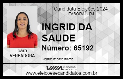 Candidato INGRID DA SAUDE 2024 - ITABORAÍ - Eleições