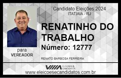 Candidato RENATINHO DO TRABALHO 2024 - ITATIAIA - Eleições