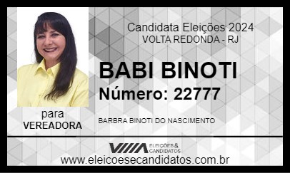 Candidato BABI BINOTI 2024 - VOLTA REDONDA - Eleições