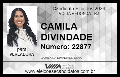 Candidato CAMILA DIVINDADE 2024 - VOLTA REDONDA - Eleições