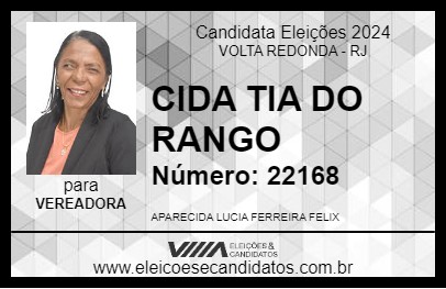 Candidato CIDA TIA DO RANGO 2024 - VOLTA REDONDA - Eleições