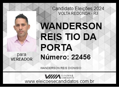 Candidato WANDERSON REIS TIO DA PORTA 2024 - VOLTA REDONDA - Eleições