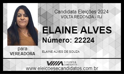 Candidato ELAINE ALVES 2024 - VOLTA REDONDA - Eleições