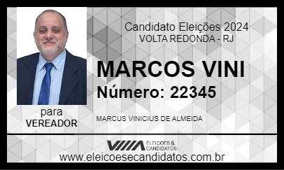 Candidato MARCOS VINI 2024 - VOLTA REDONDA - Eleições