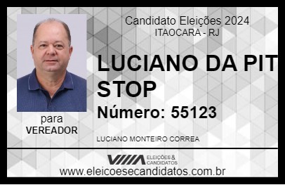 Candidato LUCIANO DA PIT STOP 2024 - ITAOCARA - Eleições