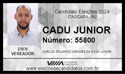 Candidato CADU JUNIOR 2024 - ITAOCARA - Eleições