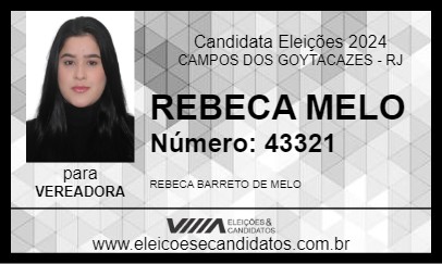 Candidato REBECA MELO 2024 - CAMPOS DOS GOYTACAZES - Eleições