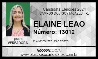 Candidato ELAINE LEAO 2024 - CAMPOS DOS GOYTACAZES - Eleições