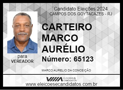 Candidato CARTEIRO MARCO AURÉLIO 2024 - CAMPOS DOS GOYTACAZES - Eleições